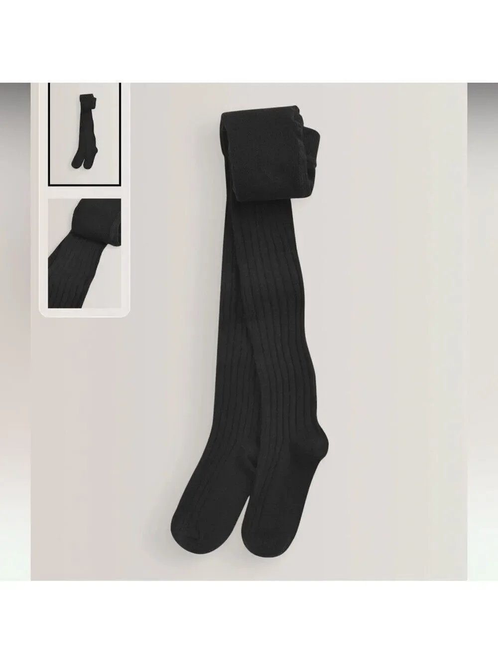Bundle of Black Cotton Rich Rib Tights